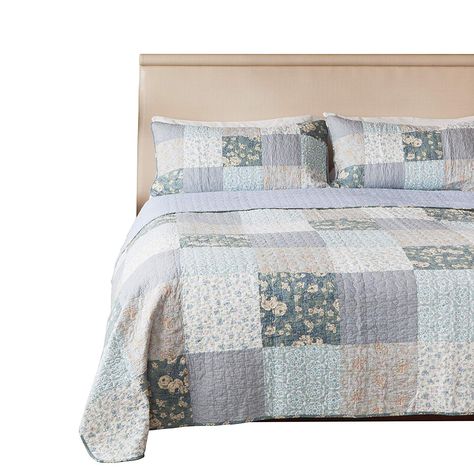 SLPR Wildflowers 3-Piece Real Patchwork Cotton Quilt Set (Queen) | with 2 Shams Pre-Washed Reversible Machine Washable Lightweight Bedspread Coverlet *** Click on the image for additional details. (This is an affiliate link) King Size Quilt Sets, King Size Comforter Sets, Cotton Quilt Set, King Size Comforters, Twin Quilt Size, Lightweight Bedding, Country Quilts, Coverlet Bedding, Quilt Comforter