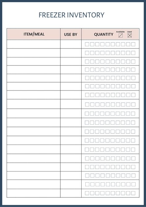 Freezer Inventory (Free Printable) | Thermomix Diva Freezer Inventory List, Freezer Inventory Printable, Pantry Inventory Printable, Cute Dinosaur Coloring Pages, Inventory Sheet, Freezer Inventory, Inventory Printable, Kitchen Inventory, Meal Planner Printable Free