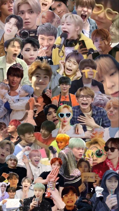 Nct Collage, Faces Wallpaper, Nct Meme, Nct Album, Funny Wallpaper, Wishes For Baby, Kpop Entertainment, Cartoon Jokes, Meme Faces