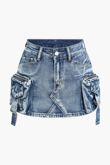 Micas New Season Sale Denim Mini Skirt Y2k, Transparent Fabric, Y2k Summer Outfits, Looks Jeans, Cargo Mini Skirt, Cartoon Clothing, Denim Cargo, Skirt Y2k, Crop Top Dress