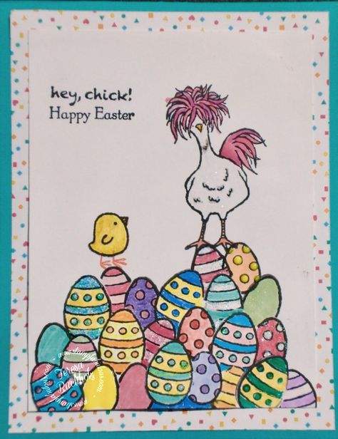 Teresa Buchholz:  Stampin' Up Hey Chick, Basket Bunch, and Teeny Tiny Wishes stamp sets; SU Markers; masking Stampin Up Easter Cards, Stampin Up Easter, Easter Cards Handmade, Play Day, Spring Cards, Bird Cards, Stamping Up Cards, Animal Cards, Easter Kids