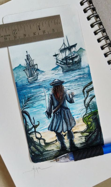 Captain jack Sparrow #jonnydeep #jacksparrow #watercolor Jack Sparrow Watercolor, Pirates Of The Caribbean Watercolor, Jack Sparrow Painting, Jack Sparrow Dibujo, Jack Sparrow Drawing, Kraken Art, Blue Skye, Blue Wedding Bouquet, Caribbean Art