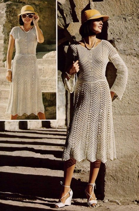 299570476c6f0309545110c592b6a63bdesc47301052ri Lace Dress Pattern, Crochet Long Dresses, Vintage Crochet Dresses, Download Hair, Vintage Crochet Patterns, Vintage Crochet Pattern, Lace Dress Vintage, Crochet Vintage, Crochet Dress Pattern