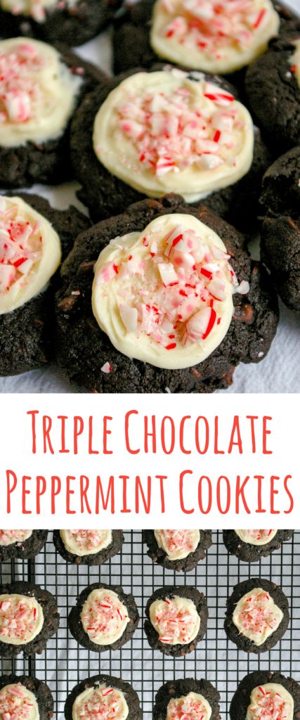 Triple Chocolate Peppermint Cookies, Pepermint Cookies, Chocolate Peppermint Cookies Recipe, Peppermint Cookie Recipe, Peppermint Treats, Chocolate Peppermint Cookies, Favorite Cookie Recipe, Christmas Cookie Exchange, Holiday Eating