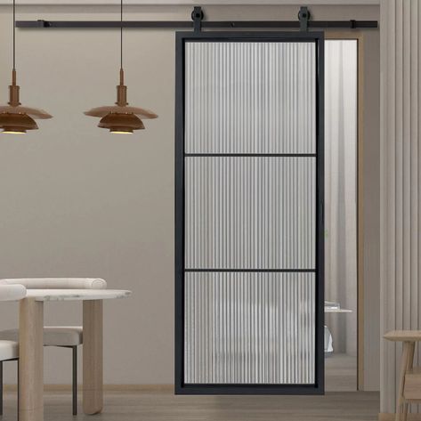 Modern 3 STEELIT Industrial Style Black Metal Sliding Door and Track S Industrial Sliding Door, Metal Sliding Door, Ensuite Ideas, Slider Door, London Flat, Holiday House, Industrial Loft, Stylish Kitchen, Metal Door