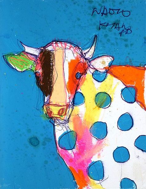 Abstract Art Animals, Landscapes Beautiful, Abstract Animal Art, Animals And Birds, Cow Art, Eclectic Art, Art Brut, A Cow, Big Art