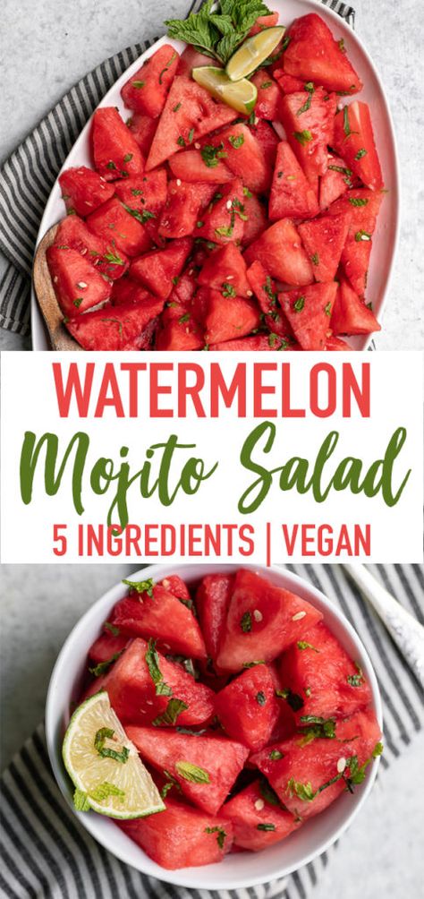 Vegan Watermelon Salad, Mexican Watermelon Salad, Mojito Salad, Spicy Watermelon Salad, Watermelon Salad Recipes, Cucumber Melon, Watermelon Salad, Watermelon Recipes, Summer Eating