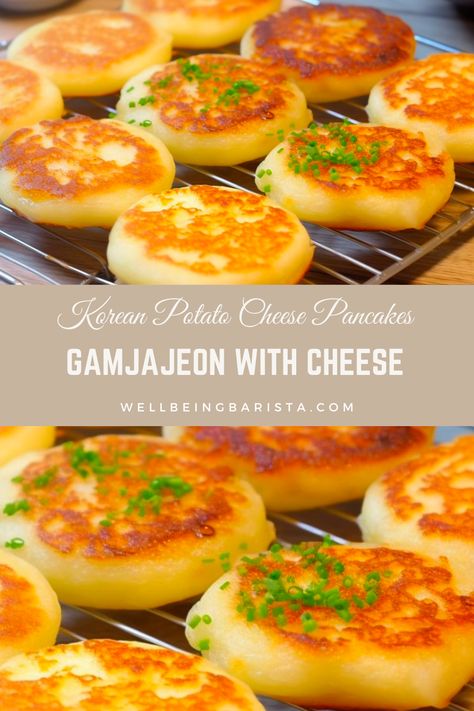 Easy Recipes For Potatoes, Cheap Delicious Recipes, Korean Grilled Cheese, Potato And Cheese Pancakes, Cheesy Potatoes Pancakes, Potato Mochi With Cheese, Korean Potato Cheese Pancakes, Potato Pancakes Korean, Lunch Idea Recipes