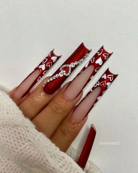 Vday Nails, Valentines Day Nails, Nail Designs Valentines, Cute Acrylic Nail Designs, Dope Nail Designs, Simple Acrylic Nails, Long Acrylic Nails Coffin, Unique Acrylic Nails, Long Square Acrylic Nails