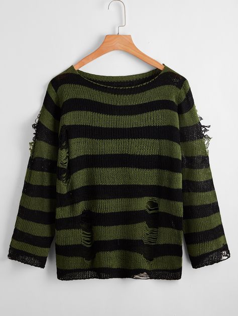 Body Positive Fashion, Ripped Sweater, Detailed Sweater, Mohair Sweater, Women Sweater, Swaggy Outfits, Striped Fabrics, Trendy Fashion Women, Dream Clothes