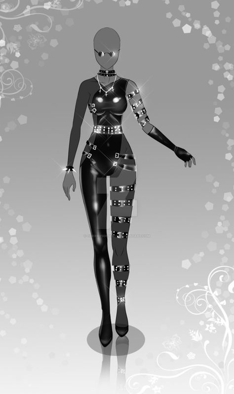 (closed) Auction Adopt - Outfit 378 by CherrysDesigns Led Clothes, Assassin Outfit, Draw Your Character, Villain Costumes, Art Outfit, Clothing Sketches, Art Outfits, Preformance Outfits, Anime Fashion