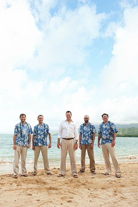 Beach Wedding Groomsmen, Beach Wedding Attire, Tropical Beach Wedding, Cancun Wedding, Inspirational Photos, Wedding Groomsmen, Hawaiian Wedding, Groom Attire, Hawaii Wedding