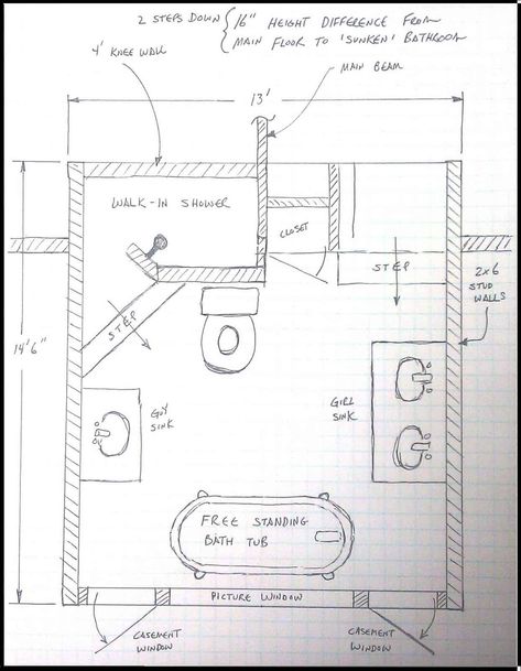 23 Master Bathroom Layouts – Master Bath Floor Plans Master Bath Floor Plan, Small Bathroom Floor Plans, Master Bath Layout, Bathroom Floor Plan, Bath Layout, Bathroom Design Plans, Bathroom Layout Ideas, Bathroom Layout Plans, Small Bathroom Layout