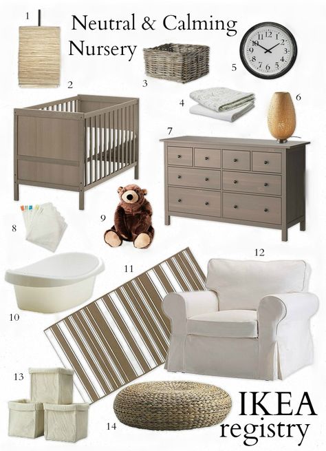 Neutral and Calming Nursery - Everything from IKEA! - great inspiration even if you dont get it all from ikea Calming Nursery, Ikea Baby, Ikea Nursery, Calm Nursery, Baby Nursery Neutral, Baby Room Inspiration, Baby Bedroom, Nursery Inspiration