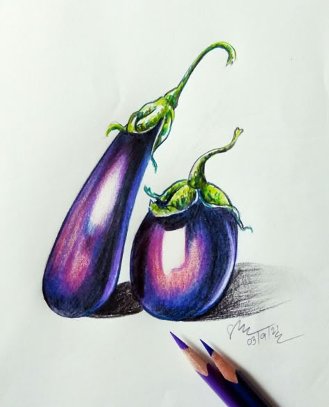 By santosh kumar. Pencil Colour Drawing, Colored Pencil Artwork Ideas, Drawings With Meaning, Food Art Ideas, Creative Meals, Vegetable Drawing, Fruit Art Drawings, Abstract Pencil Drawings, Color Pencil Sketch