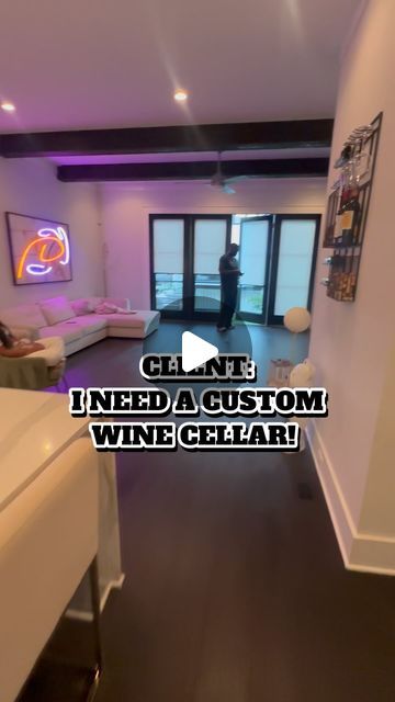 Zothegoat on Instagram: "Rate this custom wine cellar?  My client has a love for fine wine but didn’t have a place to properly display it so we had to spice up his house with a custom wine cellar! Whose house I need to do next?  #atlinteriordesign #atlinteriordesigner #atlinteriors #atlantainteriors #atlanta #moderndecor" Wine Area Ideas Small Spaces, Wine Room Ideas In House, Wine Room Ideas, Wine Room Design, Custom Wine Room, Custom Wine Cellars, Custom Wine, Wine Room, Fine Wine