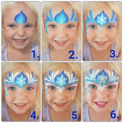 Princess Face Paint, Disney Face Painting, Frozen Face Paint, Mermaid Face Paint, Easy Face Painting Designs, Princess Face Painting, Diy Face Paint, Homemade Face Paints, Christmas Face Painting