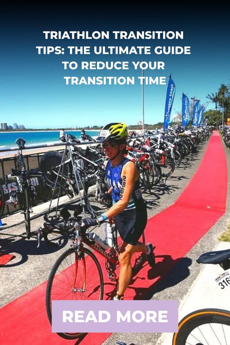 Triathlon transitions can be a make-or-break moment on race day. Use these expert tips to reduce your transition time and make a smoother transition from swim to bike and bike to run. Triathlon Transition, Olympic Triathlon, Best Road Bike, Swimming Equipment, Triathlon Bike, Bike Shoes, Swim Caps, Bike Gear, Bike Run