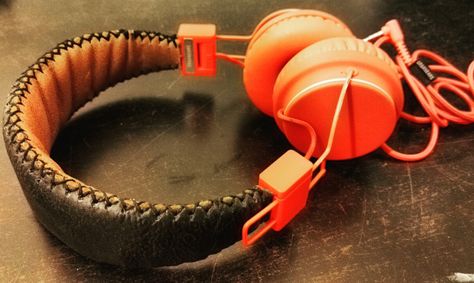 Headphones wrapped in leather  By JD COSTA Made in England #twotone #handmade #craftsmanship #details #leather #leatherwrap Headphone Wrap, Handmade Leather, Over Ear Headphones, Leather Handmade, In Ear Headphones, Two Tone, Headphones, England, Leather