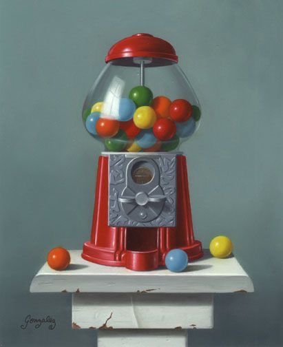 George A. Gonzalez | Gumball Commission Gumball Machine Art, Machine Art, Life Paintings, Gumball Machine, Arabic Art, Painting Still Life, Kitchen Art, Still Life Painting, Artwork For Sale