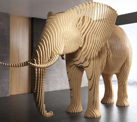 Parametric Sculpture, 2d Sculpture, Geometric Furniture, Elephant Home Decor, Wood Craft Patterns, Cnc Art, Animal Skeletons, Wooden Phone Case, Mdf Crafts