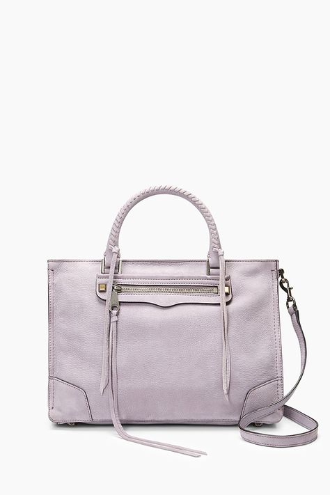 You gotta lighten up, girlfriend. Take it from Regan … she’s cut from super-soft nubuck leather in a pretty pastel shade of seasonless violet. Featuring enough space to handle all your work essentials, she’ll have you genuinely excited to go into the office. Also, she won’t weigh you down for whatever comes after you c Rebecca Minkoff Regan Satchel, Work Essentials, Work Tote, Convertible Backpack, Satchel Tote, Pocket Top, Pretty Pastel, Nubuck Leather, Rebecca Minkoff Hobo