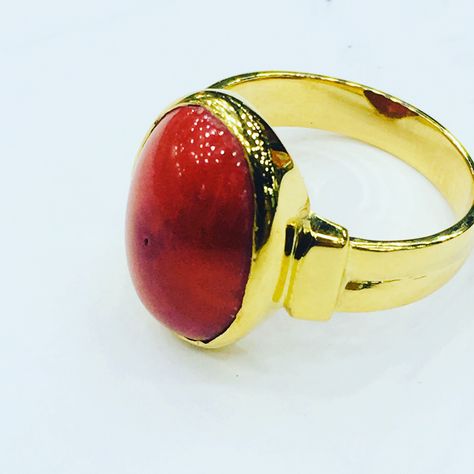 Coral Ring For Men, Red Coral Ring, Coral Ring, Natural Coral, Coral Jewelry, Gold Earrings Designs, Ring For Men, Red Coral, Designer Earrings