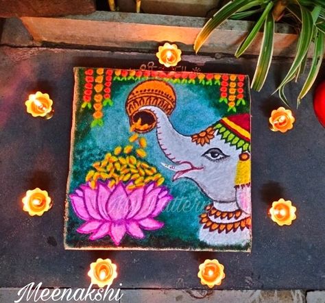 Morpankh Rangoli Design, Small Round Rangoli Design, Dhanotraydashi Rangoli, Pichwai Rangoli Designs, Dhanatrayodashi Rangoli, Dhan Teras Rangoli Design, Dhanteras Rangoli Ideas, Elephant Rangoli Design, Divali Ideas Rangoli