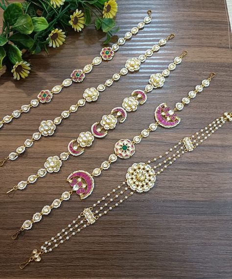 Matha Patti Gold Jewellery, Mathapatti Designs, Sheesh Phool, Gold Maang Tikka, Rajasthani Jewelry, Rajput Jewellery, Indian Jewelry Gold, Mang Tika, Fashion Empire