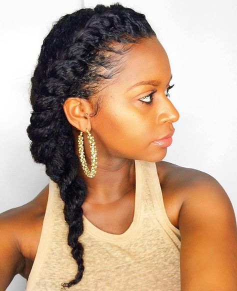 Protective+Hairstyles+For+Natural+Hair Flat Twist Hairstyles, Side Twist, Protective Hairstyles For Natural Hair, Braided Styles, Natural Hairstyle, Twist Styles, Flat Twist, Beauty Diy, Natural Styles