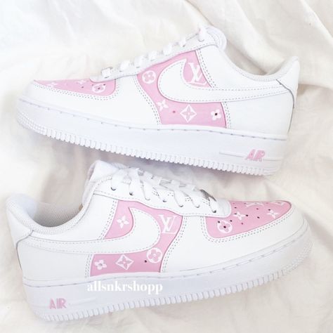 All Sizes Available. Hand Painted With Angelus Paint. Nike Rosa, Casual Shoes Women Sneakers, Nike Shoes Women Fashion, Pretty Sneakers, Pink Luxury, Custom Shoes Diy, Nike Fashion Shoes, Preppy Shoes, Jordan Shoes Girls