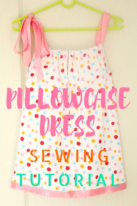 Love beginner sewing projects for kids? This easy pillowcase dress tutorial will teach you the easiest way to sew a cute, comfy dress! Beginner Sewing Projects For Kids, Toddler Dress Tutorial, Pillow Case Dress Tutorial, Easy Pillowcase, Pillowcase Dress Pattern, Beginner Sewing Projects, Trendy Sewing Projects, Trendy Sewing Patterns, Dress Sewing Tutorials