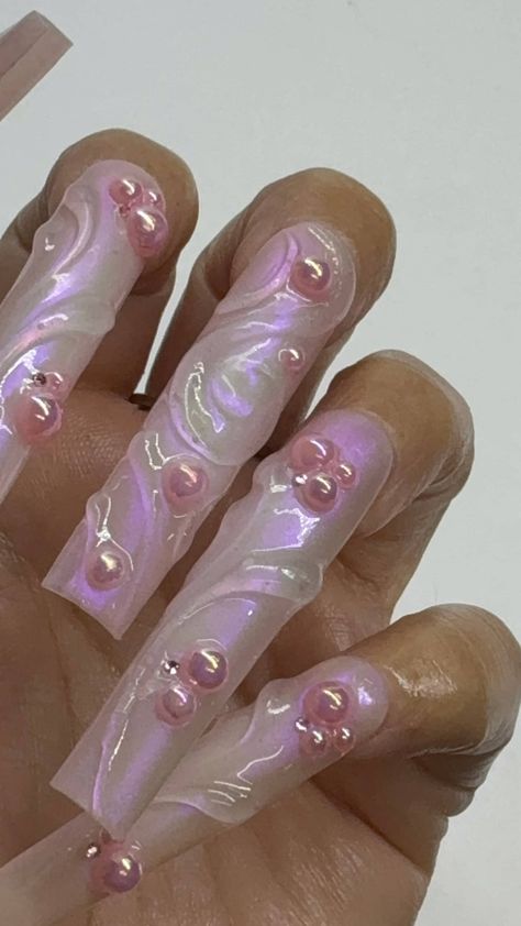 Cotton Candy Swirls - Etsy 5 Fingers, Acrylic Press On Nails, Exotic Nails, Unique Acrylic Nails, Henderson Nv, Nail Swag, Bling Acrylic Nails, Square Acrylic Nails, Unique Nails