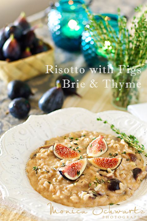 Recipe-for-Risotto-with-Figs-Brie-and-Thyme Brie Cheese, Risotto Recipes, Santa Rita, Middle Eastern Recipes, Gnocchi, Brie, Middle Eastern, Travel Food, Living Design