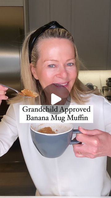 Kristen Coffield Healthy Active Grandparenting| Women 50+| 🍋💦 on Instagram: "This quick and easy recipe is an active grandparents dream!

Kids love it! 

When you make one for yourself add a scoop of protein powder to help cover your protein needs and increase energy.

Even better you can make a big batch and prepare the mix as banana pancakes. 

Here’s How You Make The Banana Mug Muffin:

1. Take 1 banana and smush it in the skin. Put it in a bowl and whisk until smooth. 

2. Add 1 egg and a generous shake of cinnamon whisk until well combined.

3. Pour into a coffee mug and cook in a microwave on high for 2.5 minutes.

4. Sprinkle with cinnamon and enjoy🍋

Type PROTEIN in the comments if you would like to know the 1 ingredient bone broth collagen protein powder I use.

And be sure to Banana Mug Muffin, Bone Broth Collagen, Mug Muffin, Muffin In A Mug, Collagen Protein Powder, Weekday Breakfast, Family Dishes, Dream Kids, Healthy Banana