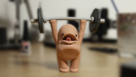 A Chubby Little Character Lifts Heavy Weights in an Amusing Stop Motion Animation by Guldies