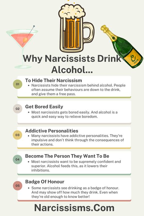 Why Narcissists Drink Alcohol - Narcissisms.Com Narcissistic Behavior Quotes, Causes Of Narcissism, Vegan Teacher, Narcissistic Quotes, Addictive Personality, Logic And Critical Thinking, Narcissism Quotes, Narcissism Relationships, Mental Health Facts