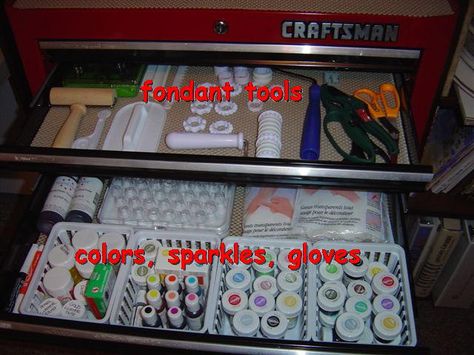 organizing all your cake stuff photo tutorial Cake Room Ideas, Bakery Organization, Cookie Room, Baking Supplies Storage, Baking Supplies Organization, Baking Organization, Baking Room, Baking Studio, Baking Storage