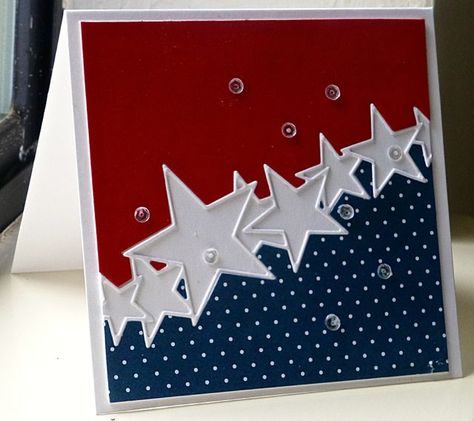 Independence Day Card, Home Entry, Military Cards, Hearts Card, Star Cards, Summer Cards, Cricut Cards, Stamping Up Cards, Gallery Photo