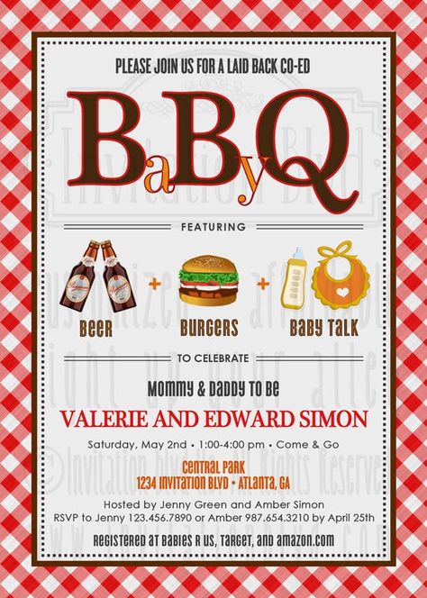 Dadchelor Party, Babyque Shower, Barbecue Baby Shower, Baby Q Invitations, Coed Baby Shower Invitations, Bbq Baby Shower, Baby Q Shower, Baby Shower Invitation Wording, Bebe Shower