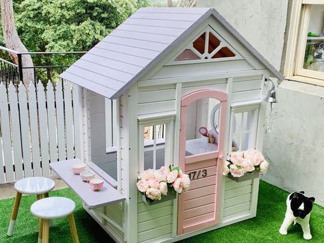 Kmart cubby hack ,so cute #kmart #cubbies #playhouse Kmart Cubby, Cubby House Ideas, Cubby Ideas, Kids Cubby Houses, Kids Cubbies, Diy Playhouse, Backyard Playhouse, Build A Playhouse, Wendy House