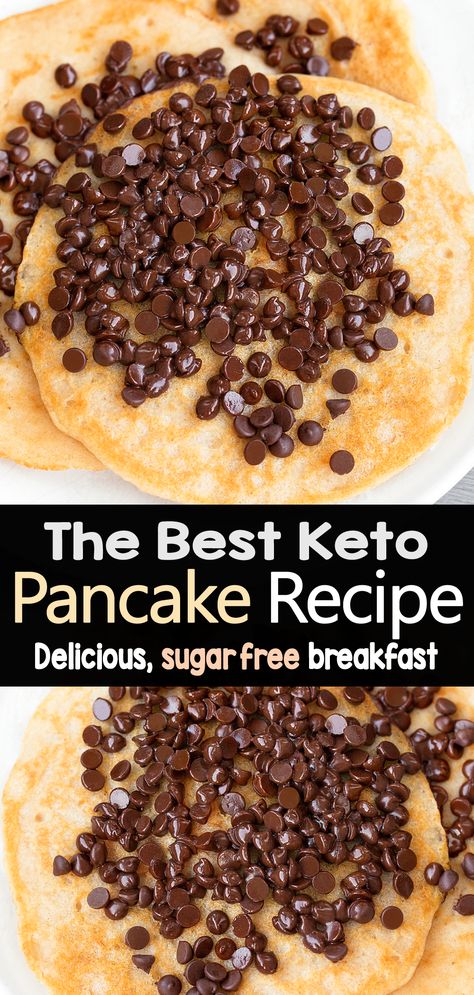 The Best Keto Pancake Recipe (Sugar Free, Low Carb Breakfast) Sugar Free Pancake Recipe, Sweet Keto Breakfast, Bestie Recipes, Keto Pancake Recipe, Sugar Free Pancakes, Best Keto Pancakes, Bariatric Meals, Sugar Free Breakfast, Mug Cake Healthy