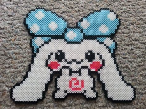 Perler Cinnamoroll, Cinnamoroll Perler Beads, Cinnamoroll Perler, Sanrio Perler Beads, Bead Bunny, Kawaii Perler, Easy Perler Bead Patterns, Perler Creations, Perler Ideas