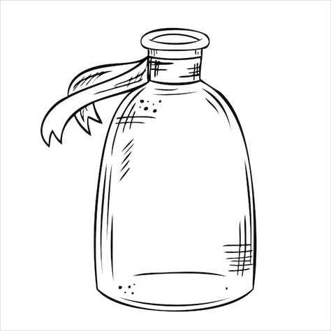 Isolated vector bottle line art empty tr... | Premium Vector #Freepik #vector #poison-bottle #elixir #potion-bottle #potion Potion Bottle Line Art, Colouring Outline, Bottle Line Art, Poison Bottle, Bottle Drawing, Bottle Picture, Old Paper Background, Halloween Bottles, Magic Bottles