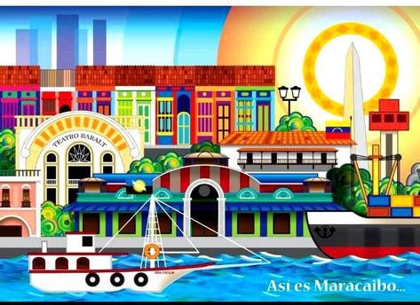 Venezuela Wallpaper, Race Training, Colorful Places, City Design, Pin Collection, Ferris Wheel, Pool Float, Folk Art, Cool Art