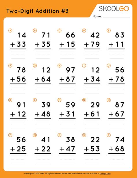 Free worksheet for anyone in need of teaching kids on how to add two-digit numbers together, for example, parents homeschooling their kids. Kumon Worksheets, Addition Coloring Worksheet, Adding Worksheets, Kumon Math, Math Quizzes, Math Addition Worksheets, 2nd Grade Math Worksheets, 1st Grade Math Worksheets, Free Math Worksheets