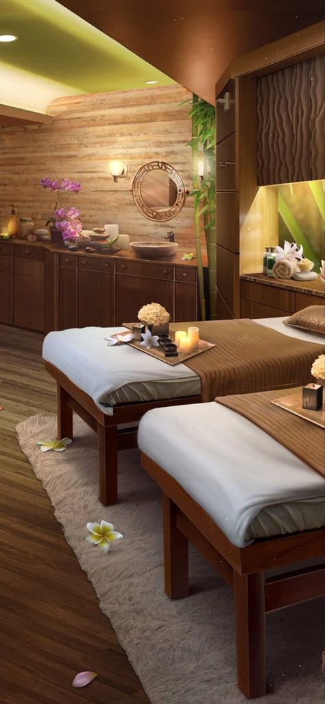 𝒫𝒾𝓃: 𝑔𝑜𝓁𝒹𝓈𝒽𝑜𝓇𝓉𝓎 💌 Massage Beds Spa, Massage And Spa Design, Zen Spa Decor, Home Spa Decor, Spa Relaxation Room, Crimes Of Passion, Deco Spa, Spa Massage Room, Massage Room Decor