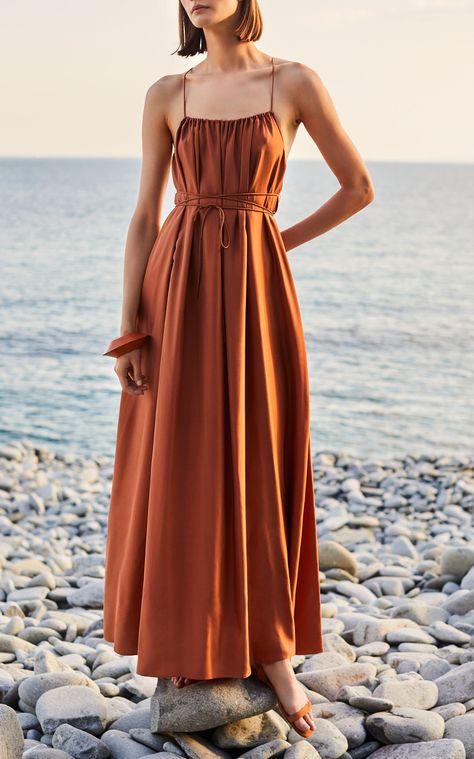 Pregnant Style, Pregnancy Fashion, Fashion Packaging, Wardrobe Wishlist, Three Graces, Cotton Clothes, Dress Simple, Orange Crush, Silk Maxi Dress