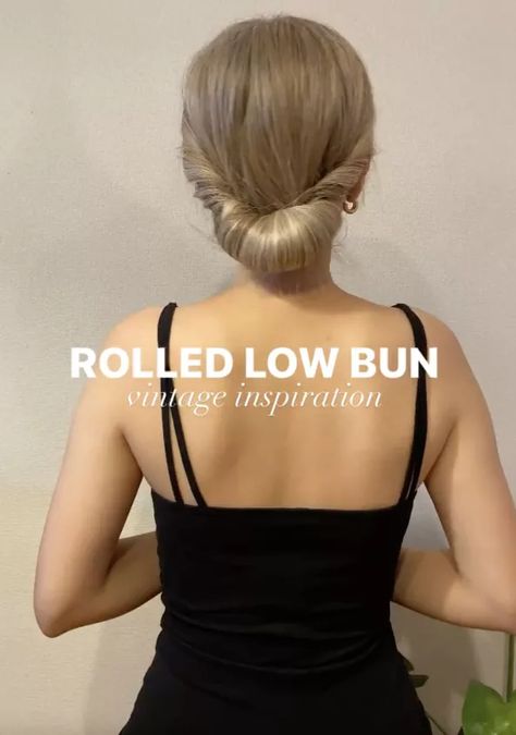 Weekly Hairstyles, Low Updo Hairstyles, Low Bun Tutorial, Headband Bun, Hair With Hat, Low Bun Tutorials, Bun Look, Cute Clips, Easy Updos For Long Hair