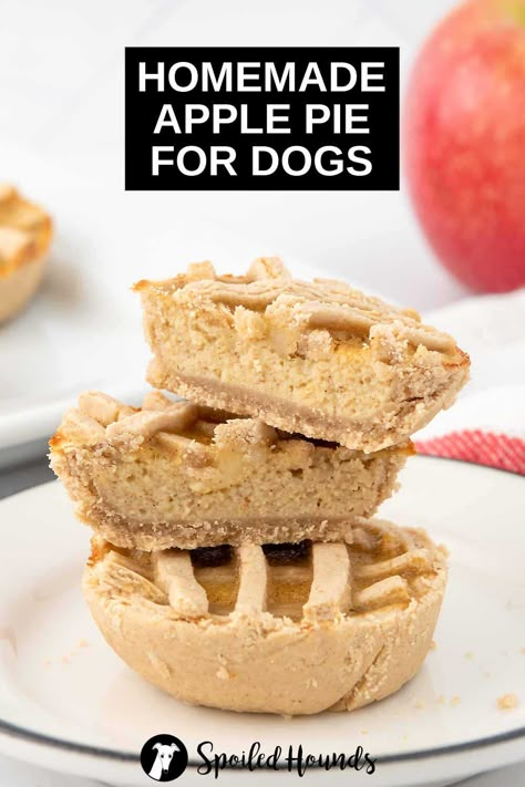 Smores Dog Treats, Cute Dog Treats Homemade, Dog Bakery Ideas Recipe, Dog Apple Pie, Apple Pie Dog Treats, Fall Dog Treat Recipes, Cute Homemade Dog Treats, Apple Pie For Dogs, Dog Friendly Desserts